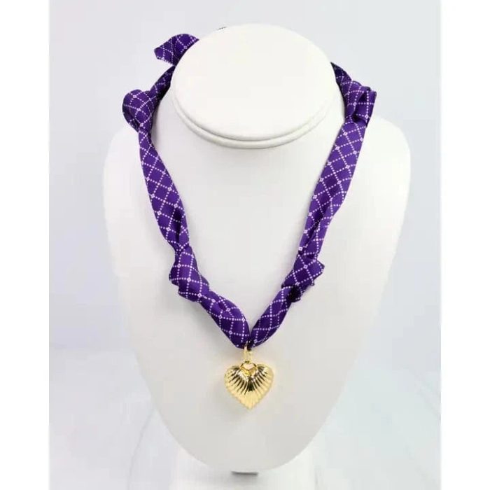 Purple Heart Charm Scarf Necklace - Image 4