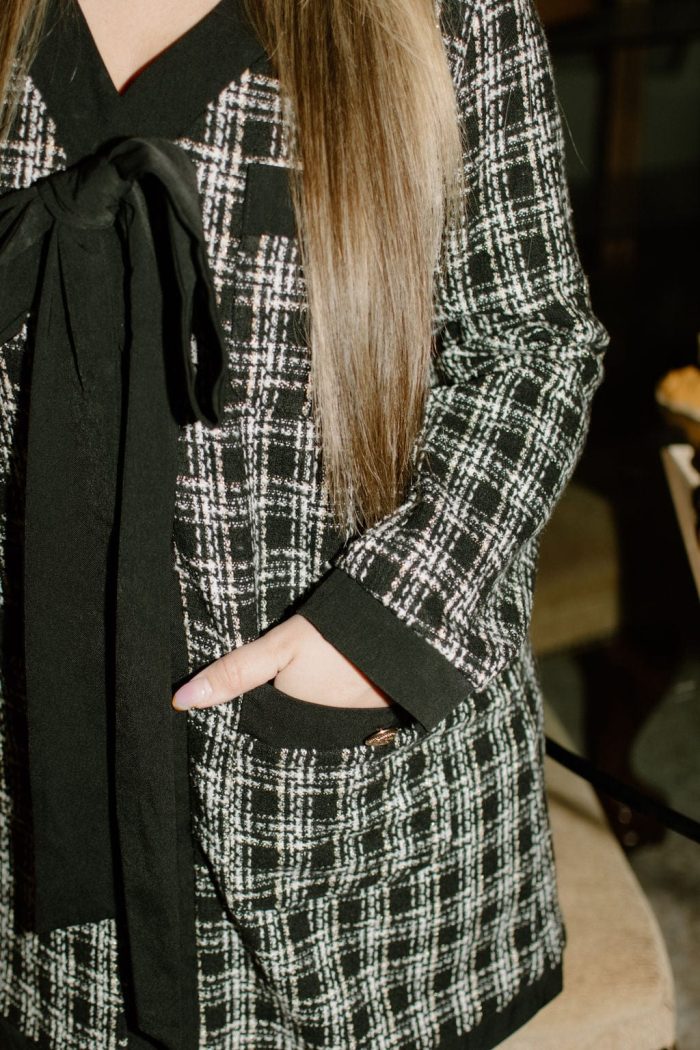 Black Button Up Tweed Dress - Image 4
