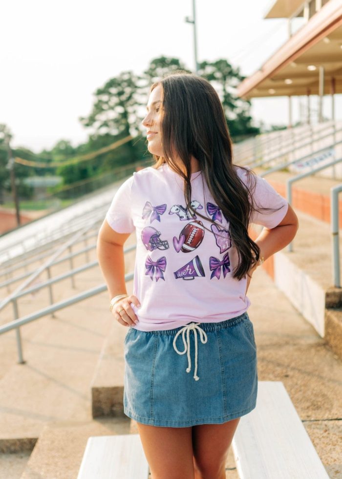 Purple Coquette Football Tee - Image 5