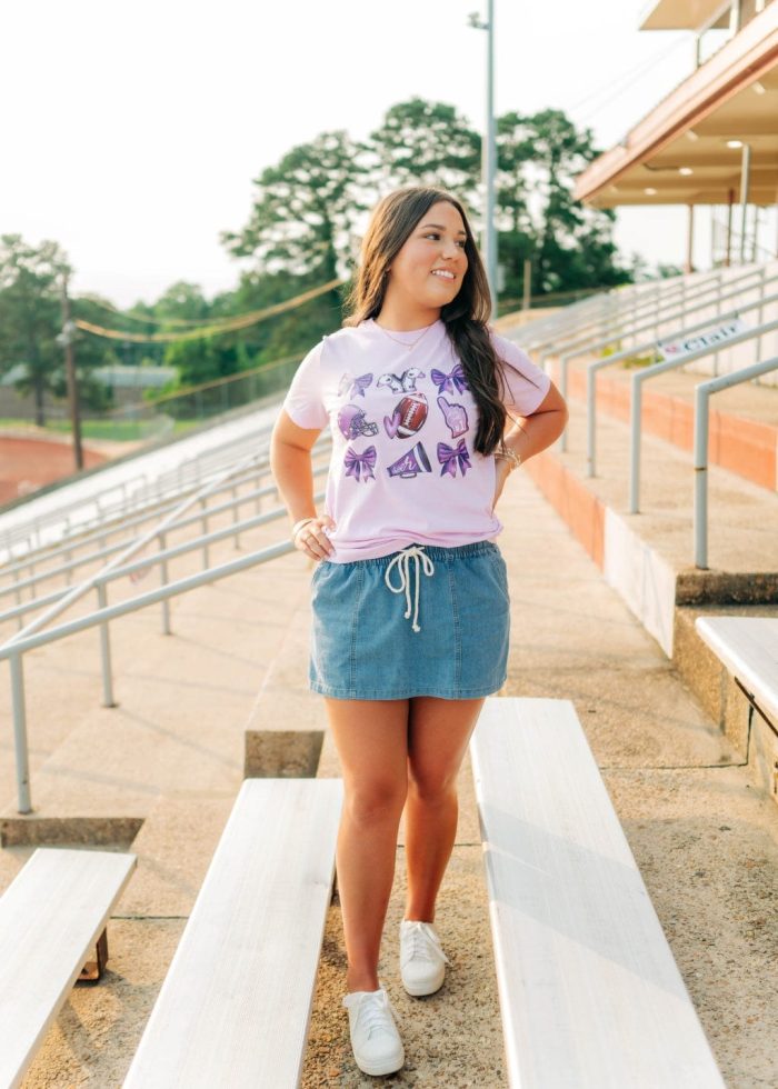 Purple Coquette Football Tee - Image 4