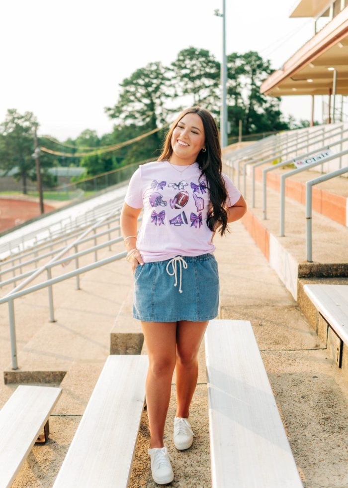Purple Coquette Football Tee - Image 6