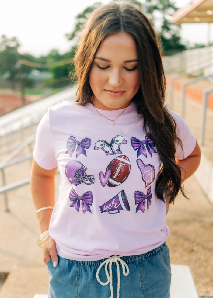 Purple Coquette Football Tee - Image 3