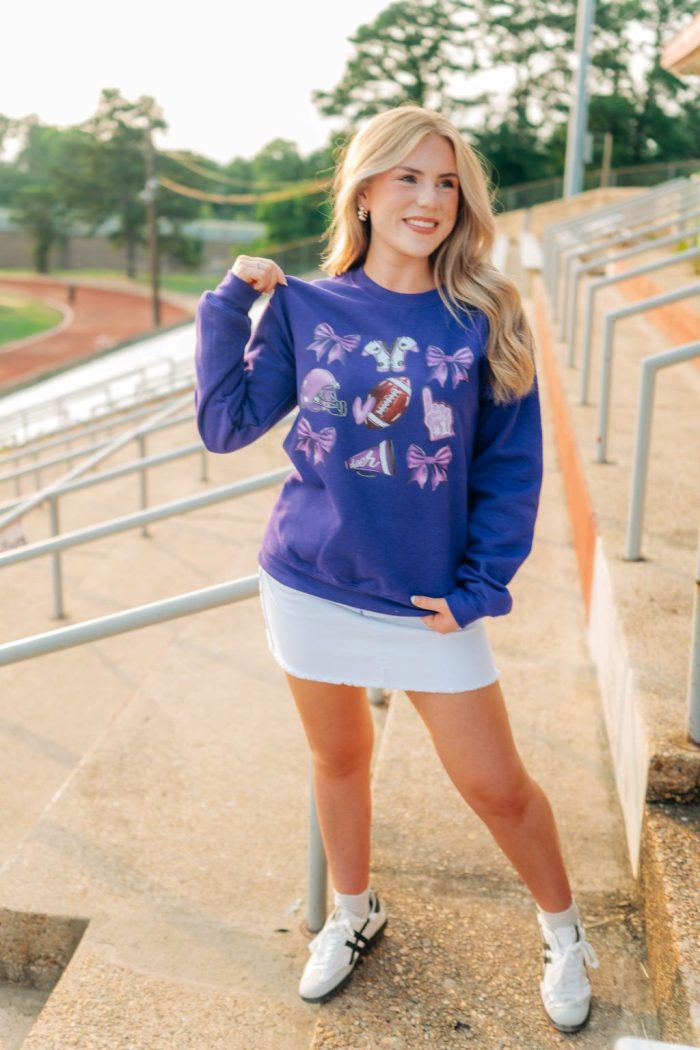 Purple Coquette Football Crewneck - Image 4