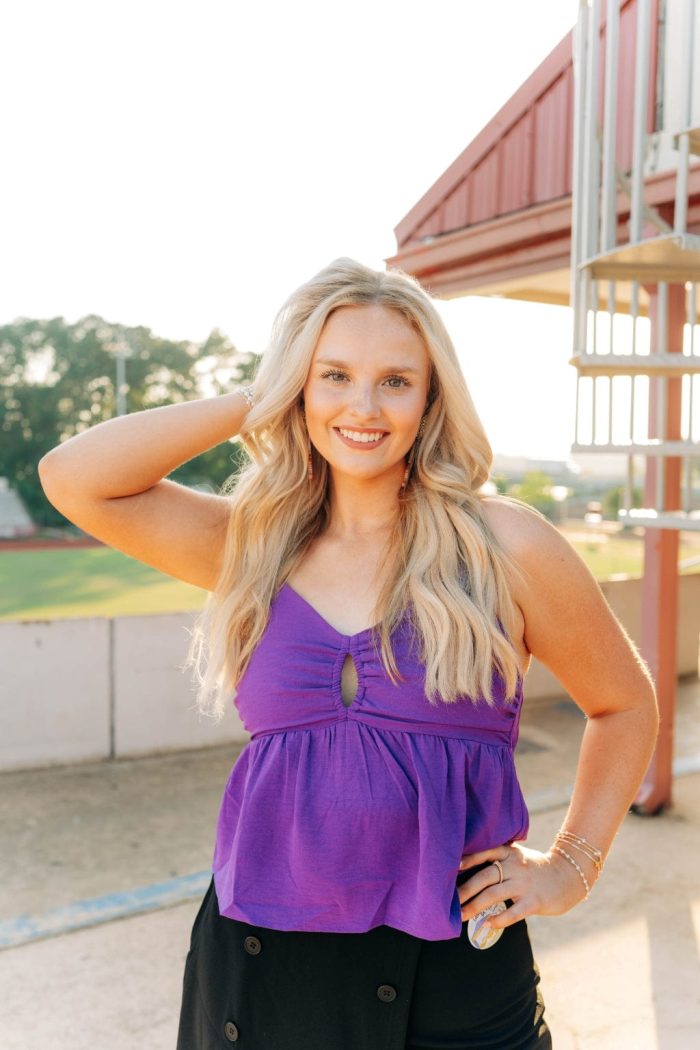 Purple Sleeveless Babydoll Top - Image 4