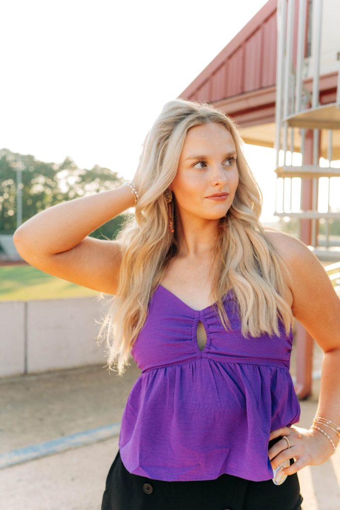 Purple Sleeveless Babydoll Top - Image 3