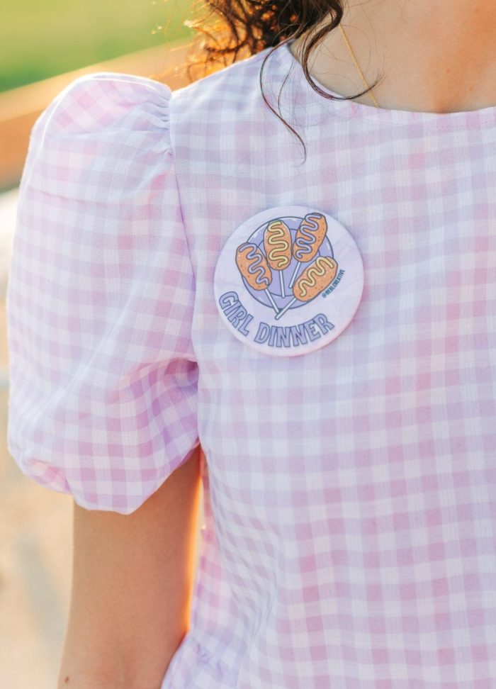 Purple Girl Dinner Gameday Button