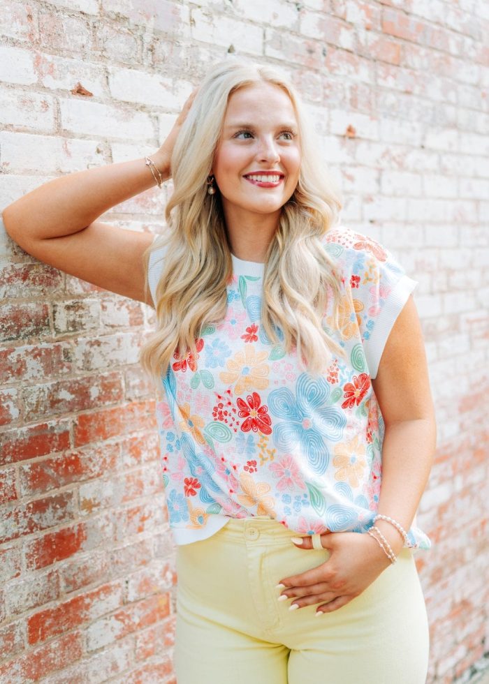 Multicolored Floral Knit Top