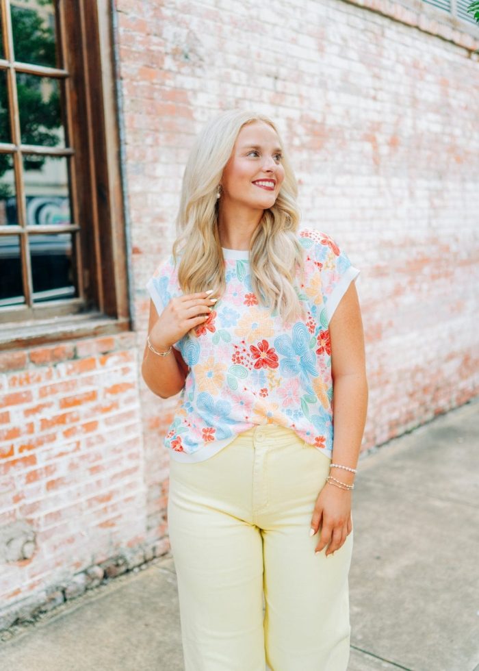 Multicolored Floral Knit Top - Image 6