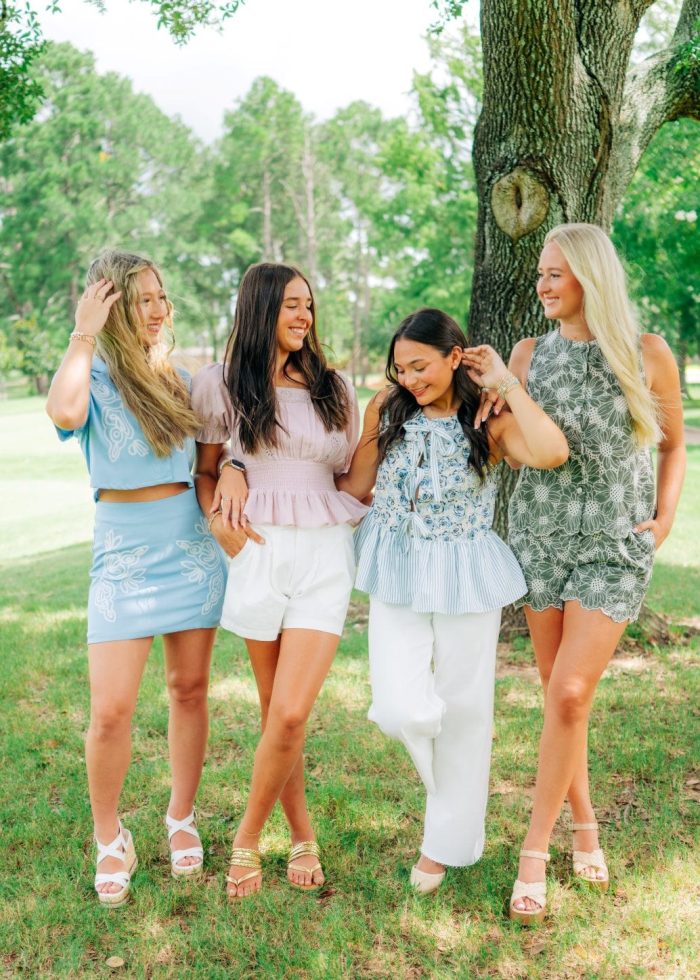 Green Eyelet Vest & Shorts Set - Image 5