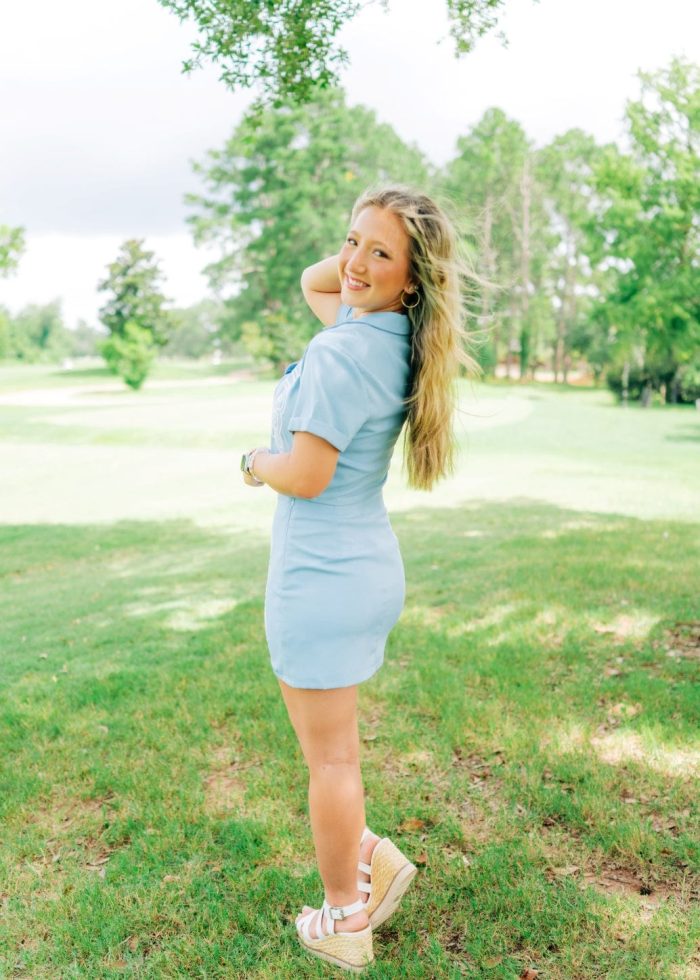 Blue Embroidered Blouse & Skirt Set - Image 4