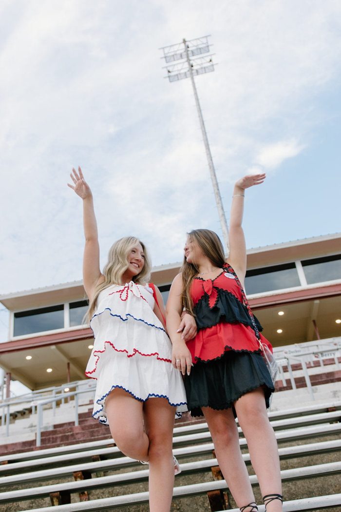 Red & Black Tiered Ruffle Dress - Image 3