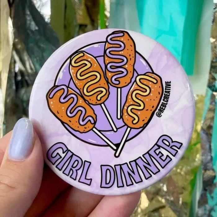 Purple Girl Dinner Gameday Button - Image 3