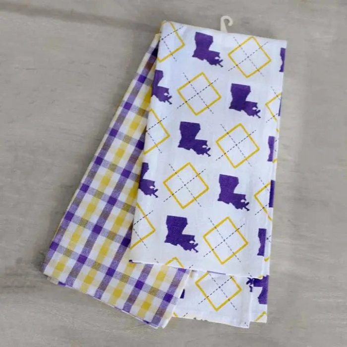 Louisiana Purple & Gold Hand Towel Set