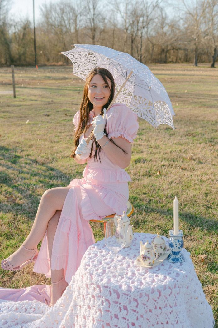 Baby Pink Button Ruffled Maxi Dress - Image 6