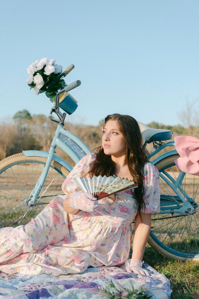 Pink Floral Puff Sleeve Midi Dress - Image 6