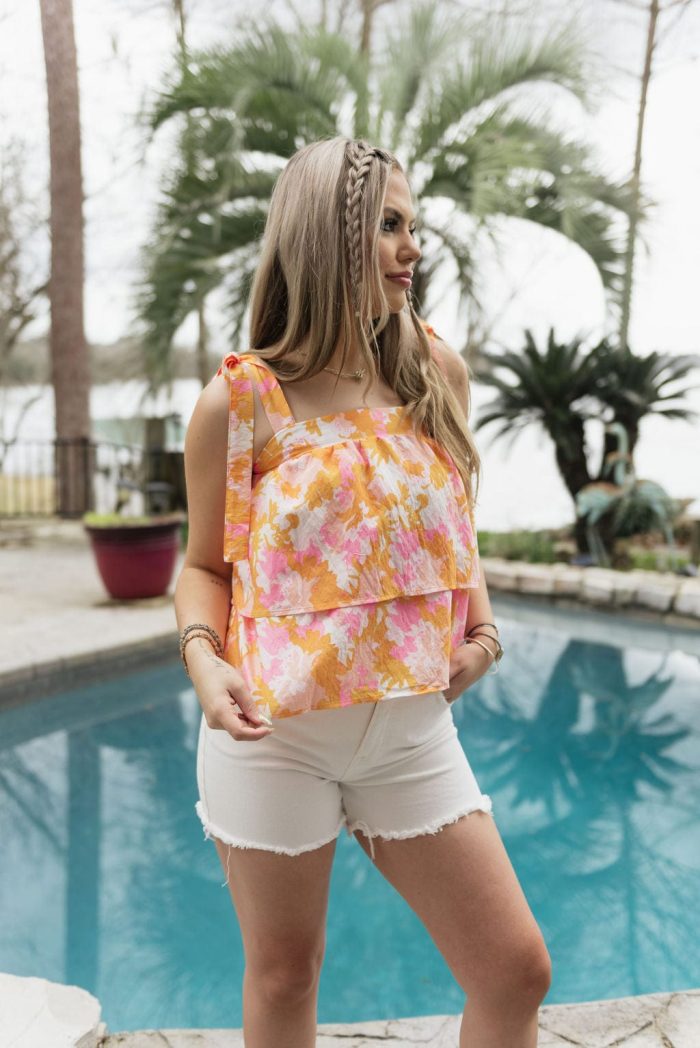 Orange Sadie Spring Blooms Top