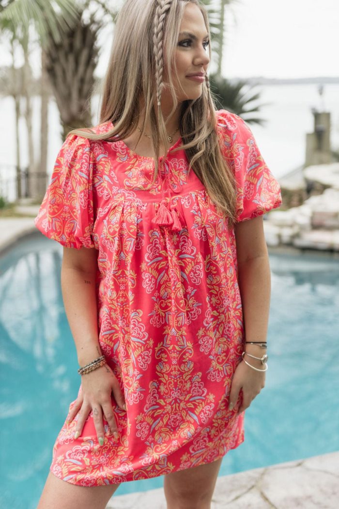 Coral Penny Busy Bee Dress - Image 6