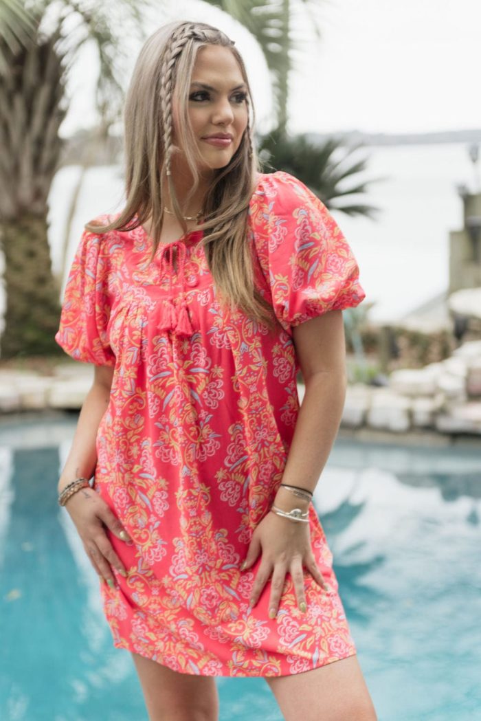 Coral Penny Busy Bee Dress - Image 4