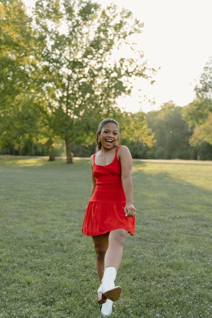 Red Sleeveless Flared Mini Dress - Image 5