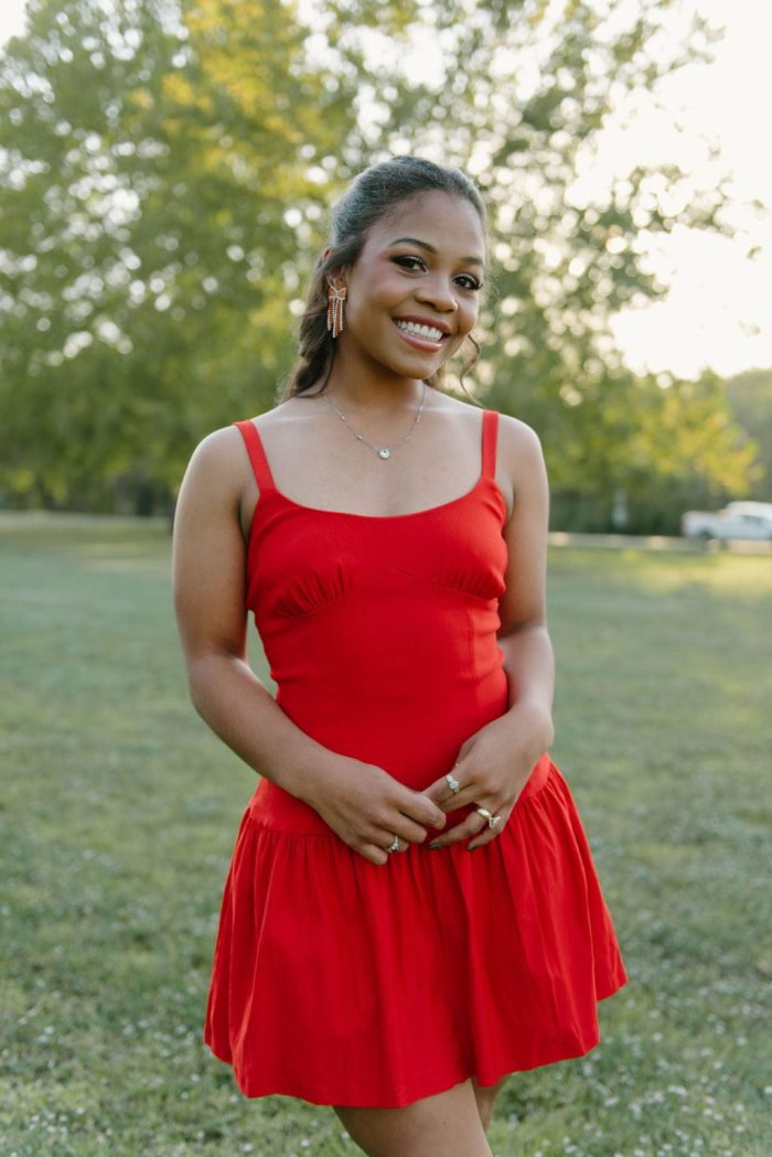 Red Sleeveless Flared Mini Dress - Image 4