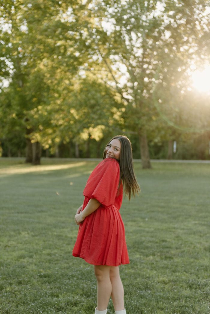 Red Puff Sleeve Smocked Mini Dress - Image 5