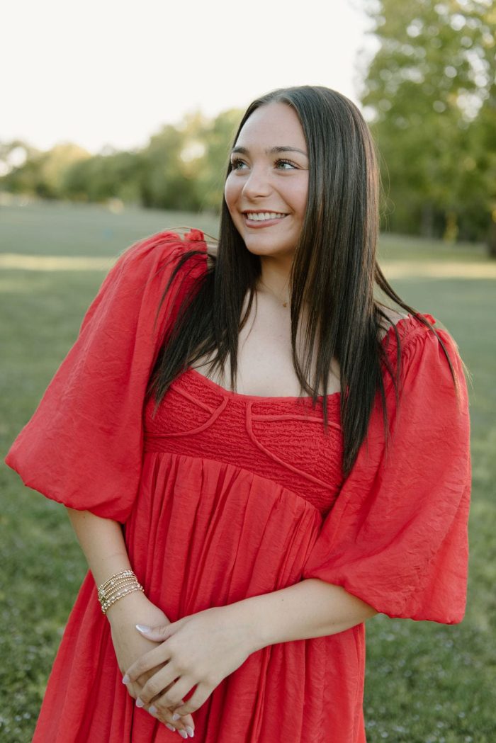 Red Puff Sleeve Smocked Mini Dress - Image 3
