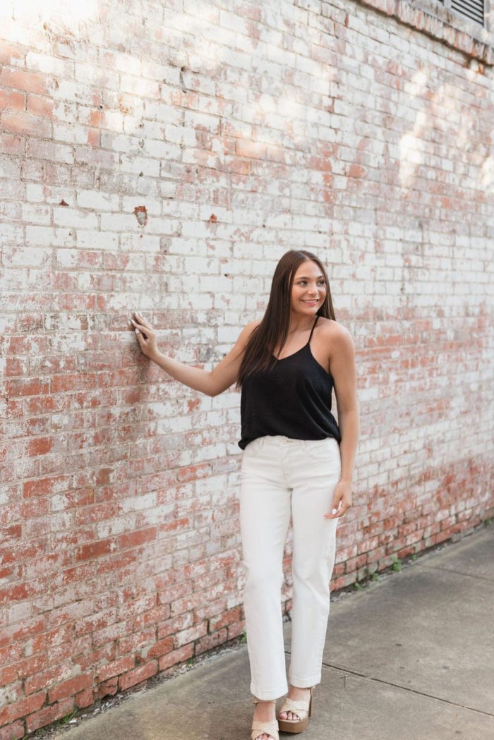 Black V-Neck Flowy Sleevless Cami - Image 3
