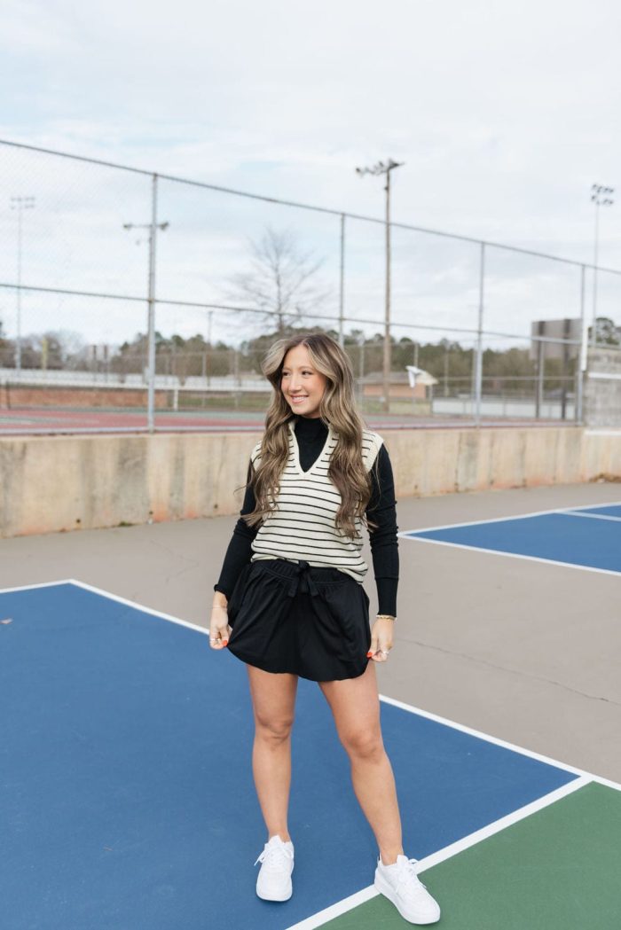 Cream Striped V-Neck Sweater Vest - Image 6