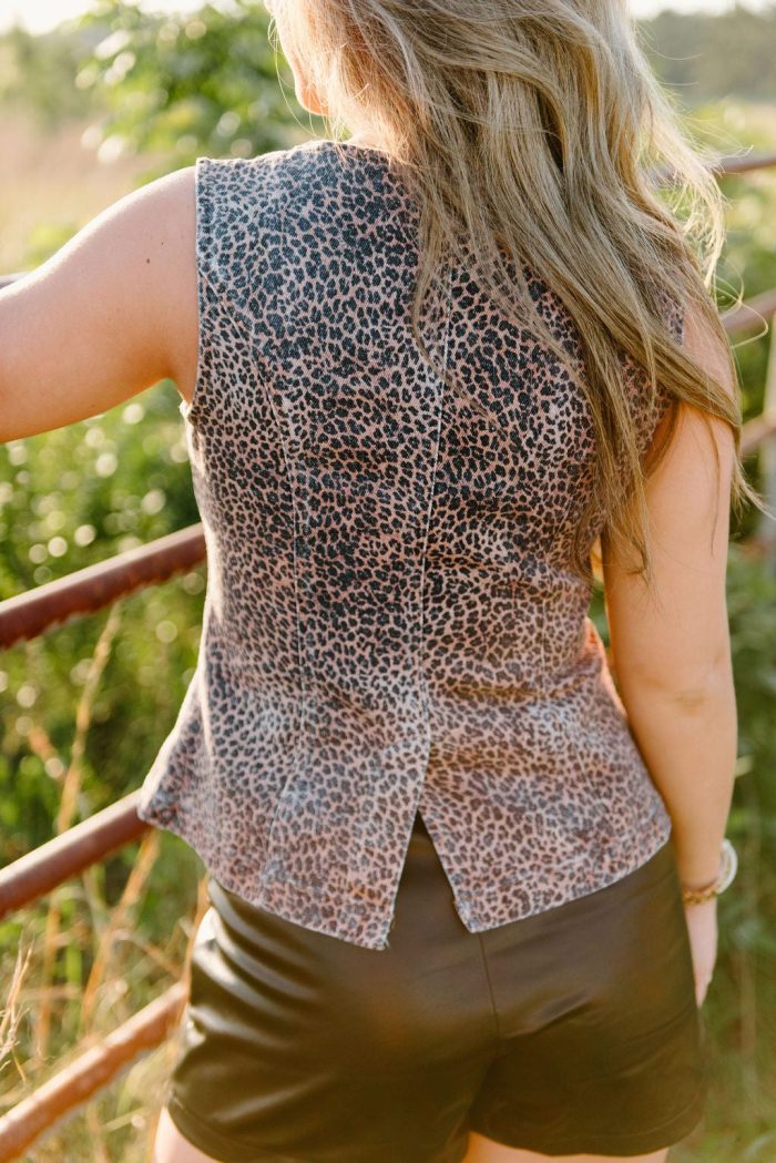 Leopard Button Down Vest - Image 2