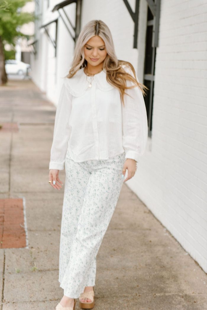 White Peter Pan Collar Blouse - Image 5