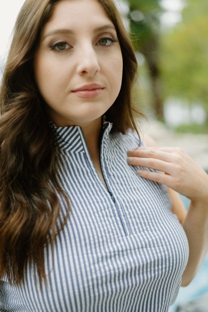 Lulu B Navy Striped Zip Shirt Dress - Image 4