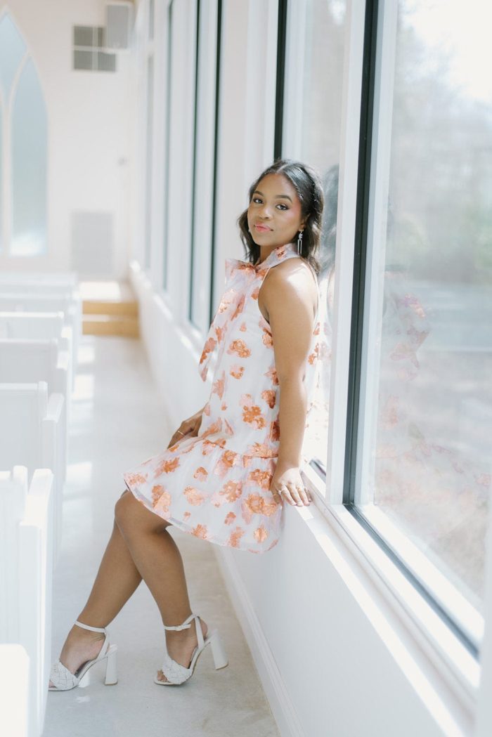 Rose Gold Embroidered Dress - Image 2