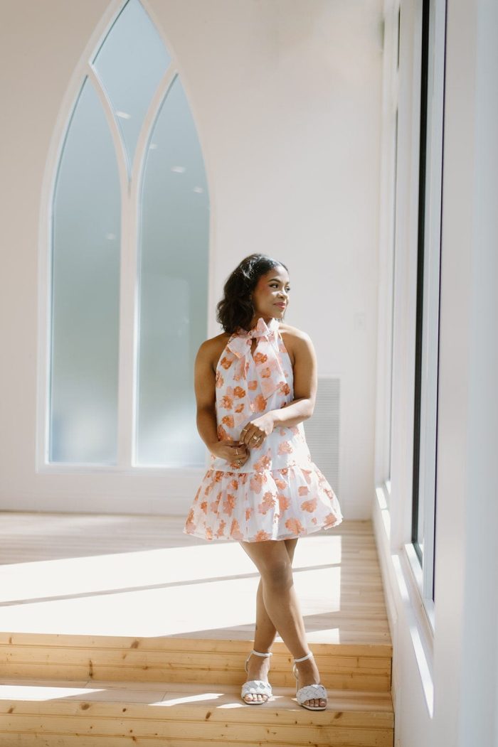 Rose Gold Embroidered Dress - Image 3
