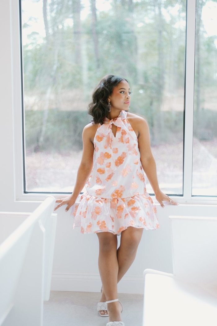 Rose Gold Embroidered Dress - Image 5